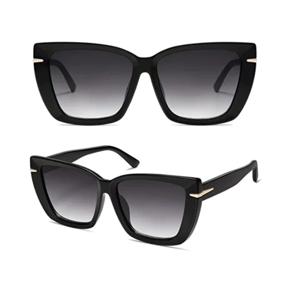 Black Oversized Cat Eye Sunglasses Womens Retro Vintage 70s Trendy Stylish Shade Amazon.com: SOJOS Retro Oversized Cateye Sunglasses for  main image 2
